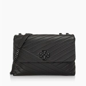 Tory Burch Black Diagonal Quilted Crossbody Bag